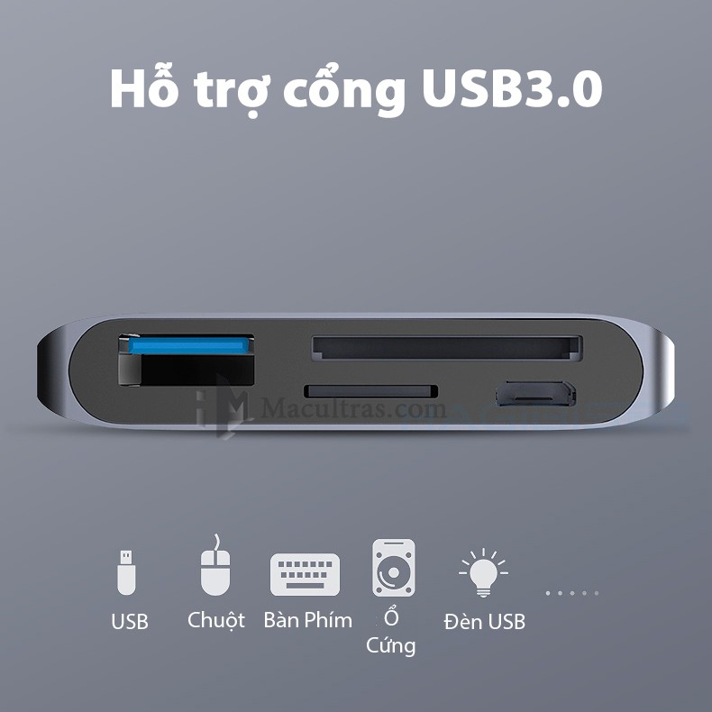 Cáp đa năng Hagibis Usb Type C To SD/TF Card/USB