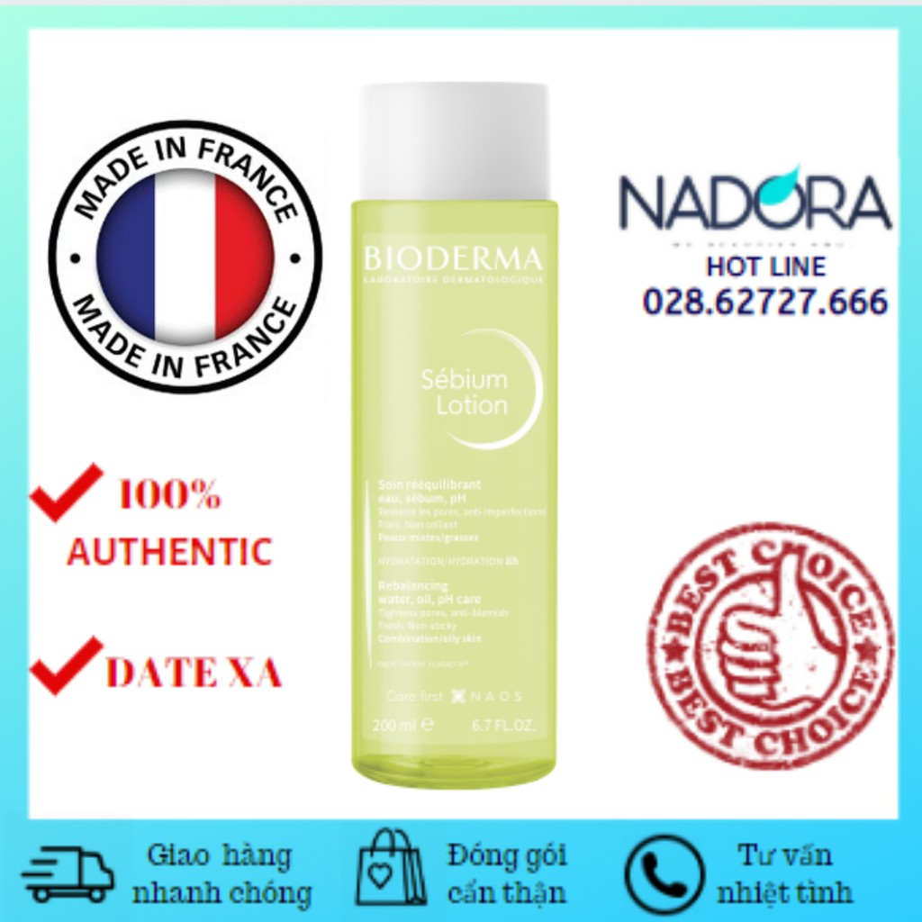 [Date 3/2022] Nước Hoa Hồng Cân Bằng Da Bioderma Sébium Lotion Ngừa Mụn &amp; Kiểm Soát Dầu Nhờn 200ml