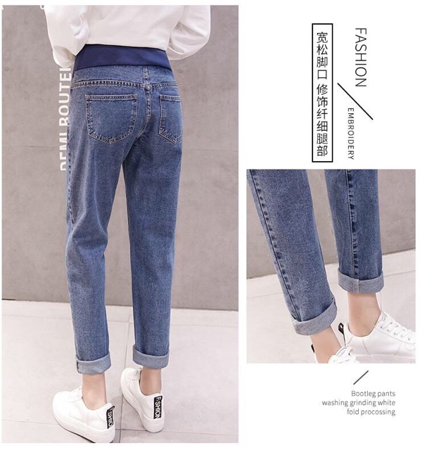 🤰quần denim dáng dài cho mẹ bầu-hàng quảng châu đẹp( sẵn hàng giao ngay )