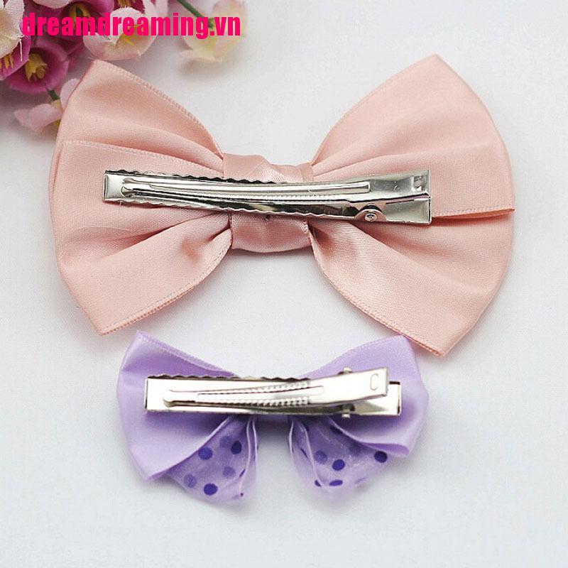 (Hàng Mới Về) Set 50 Kẹp Tóc Kim Loại Hình Nơ Dễ Thương