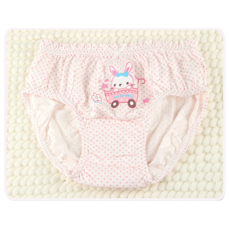 Set 5 quần lót bé gái Hàn Quốc 100% vải cotton thoáng mát, an toàn cho sức khỏe của bé mẫu Con Thỏ Lovelyday