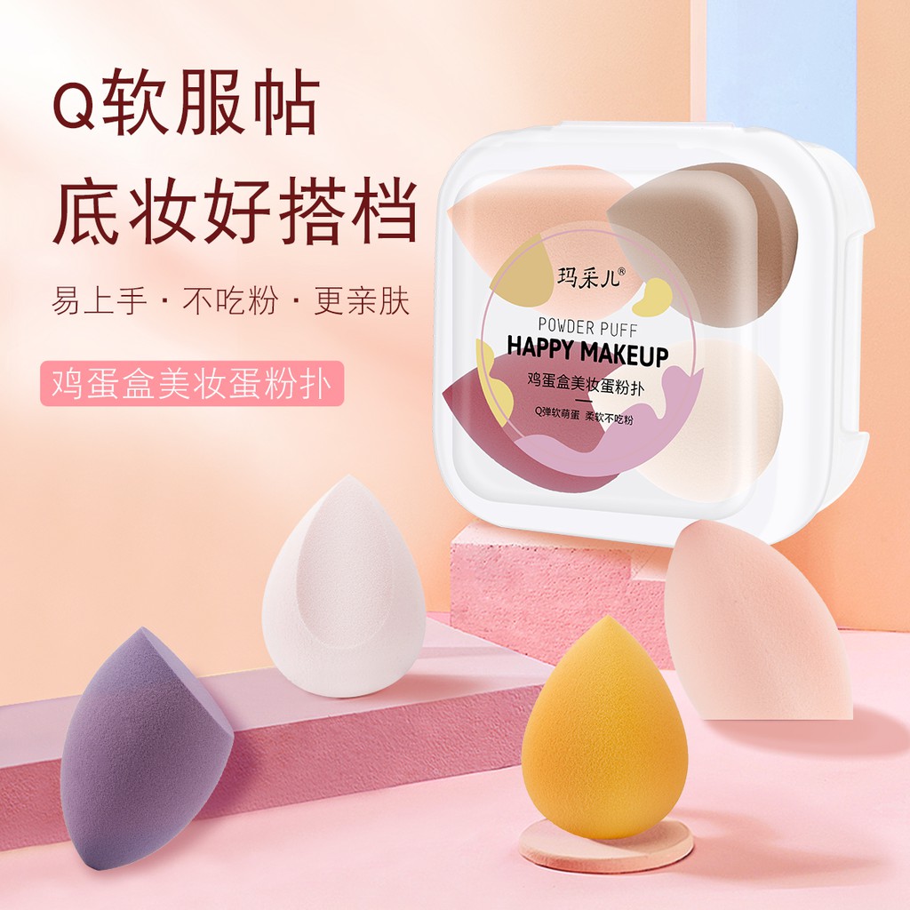 Set 4 Mút Trang Điểm Hình Quả Trứng Mềm Mại Dễ Thương NO.136