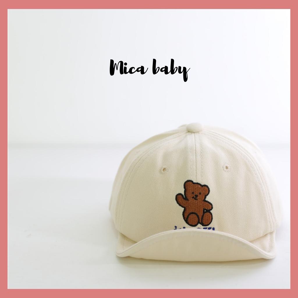 Mũ lưỡi trai hình gấu kèm chữ dễ thương cho bé MH120 Mica Baby