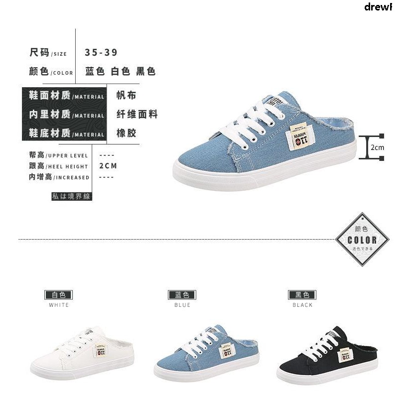 Giày Lười Vải Canvas Không Gót Thời Trang Mùa Xuân Cho Nữ | BigBuy360 - bigbuy360.vn