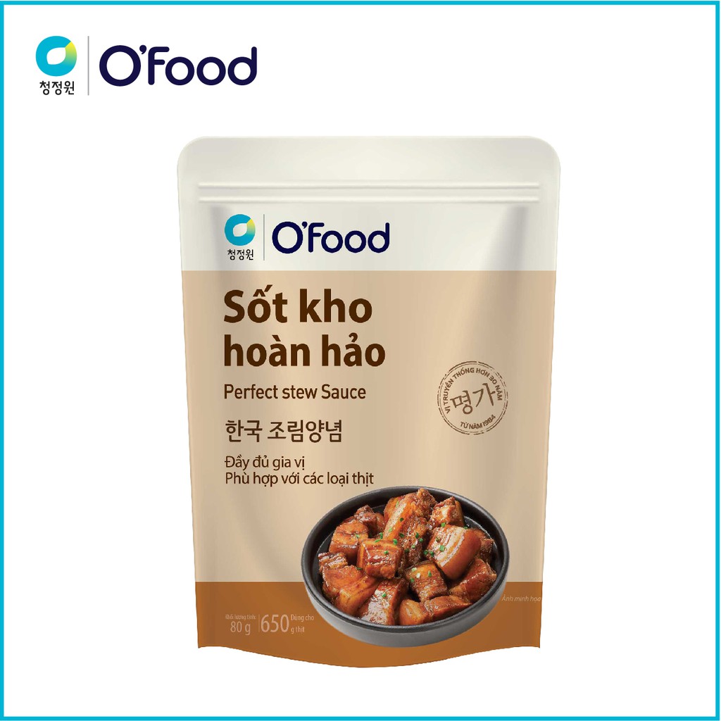 Sốt kho hoàn hảo O'Food gói 80g, phù hợp với các loại thịt lợn, cá, bò, gà