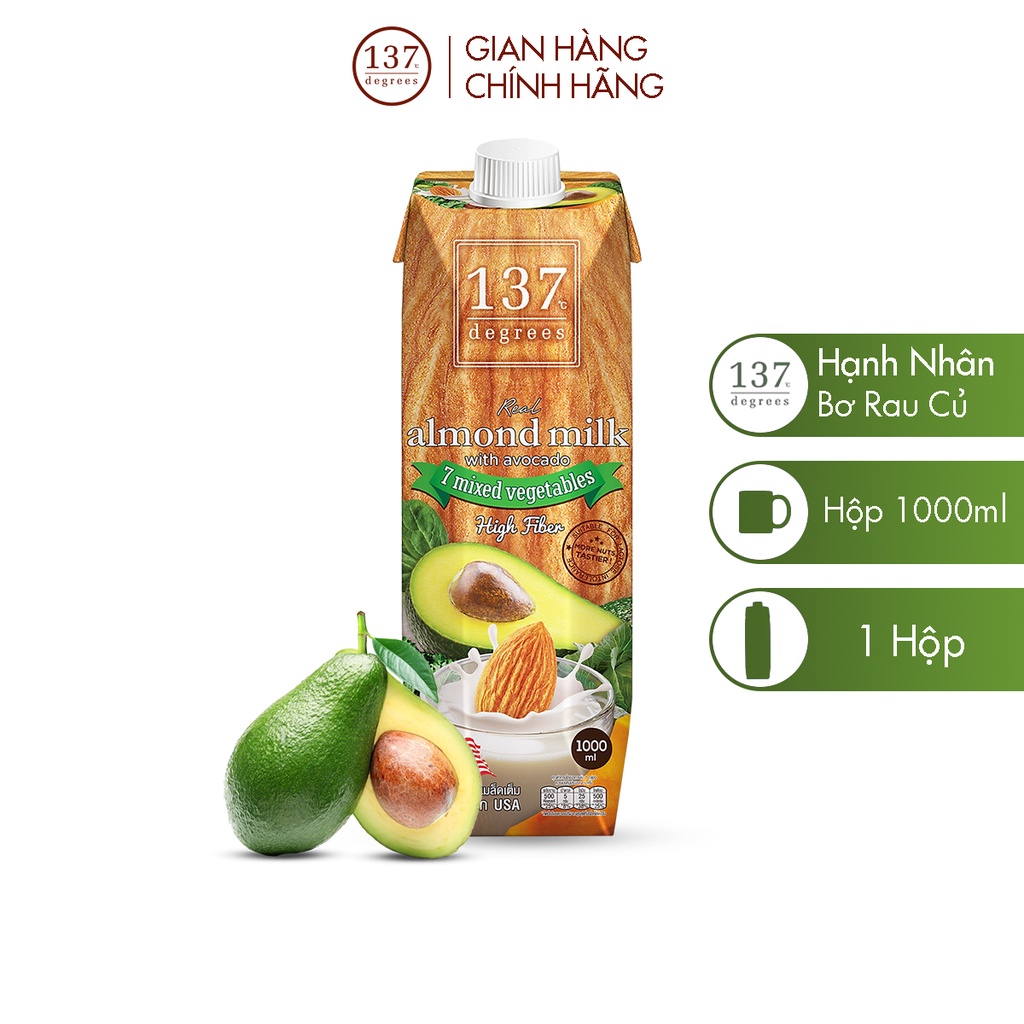 [COMBO TIẾT KIỆM] Sữa hạt 137 Degress Mix vị Hạnh nhân, Óc Chó, Hạnh Nhân Bơ 1000ml x 5 hộp