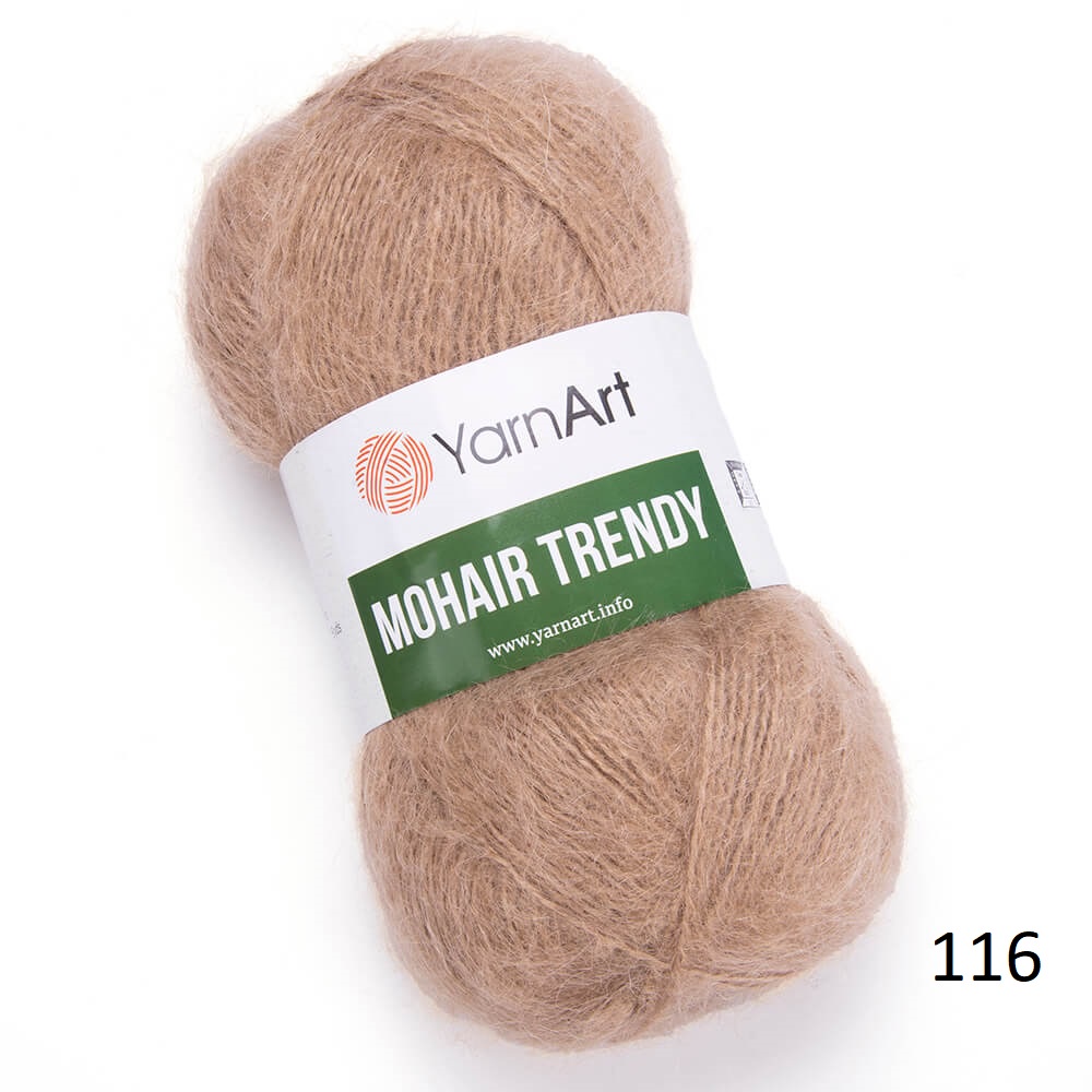 Cuộn len Mohair Trendy màu trơn hãng Yarnart lông siêu mềm mượt, đan móc áo, nón, khăn cực xinh