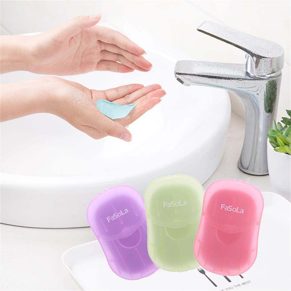 Hộp 50 Xà Phòng Giấy Mini Xốp Tạo Bọt Tiện Dụng