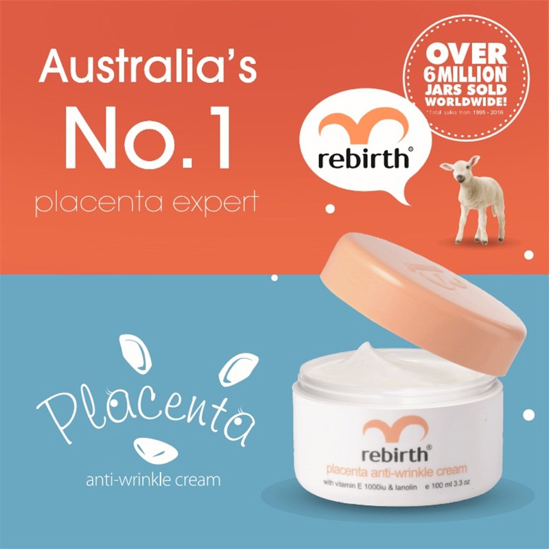 Kem dưỡng ẩm chống lão hóa, chống nhăn từ nhau thai cừu Rebirth Placenta Anti Wrinkle Cream - Úc