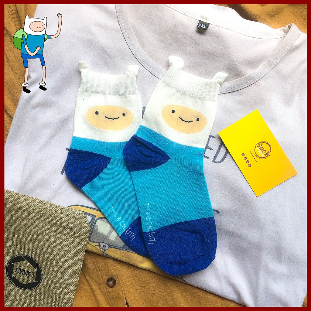 Tất Vớ Cao Cổ Hàn Quốc CUPPO Hoạt Hình Adventure Time Chất Liệu Cotton Siêu Mát Chống Mùi Hiệu Quả