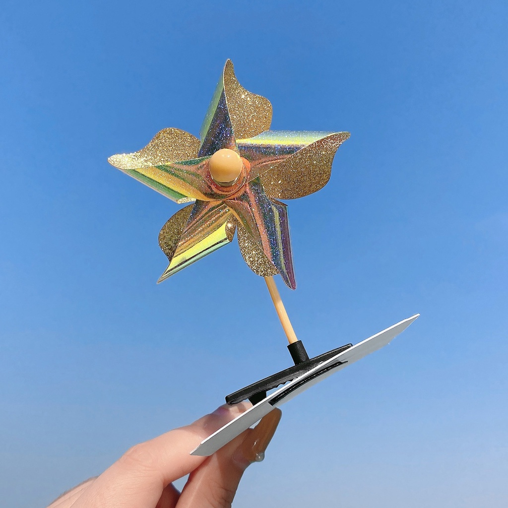 Kẹp tóc bé gái thiết kế chong chóng dễ thương có thể xoay vòng