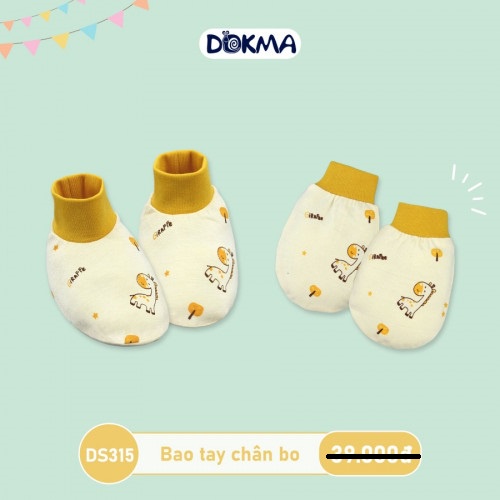 Bao Tay Chân Sơ Sinh Sợi tre Dokma Cho Bé từ 0-3 Tháng