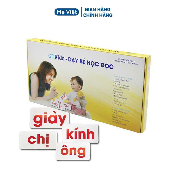 Thẻ Học ĐọcThông Minh Cho Bé Glenn Doman Chuẩn Loại To Cứng 300 Thẻ