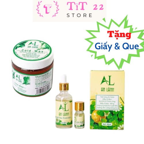 Combo tặng kèm giấy và que tinh dầu dược liệu wax lông an lành mỡ trăn wax lông triệt lông an lành