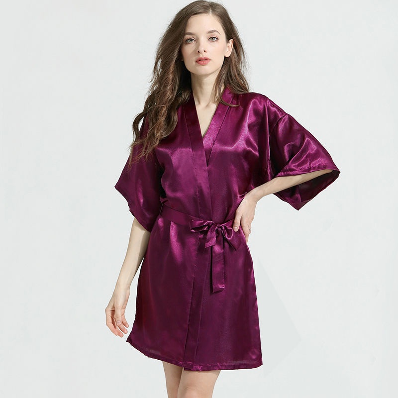 Áo choàng ngủ kiểu kimono bằng lụa thời trang xuân thu gợi cảm cho nữ | BigBuy360 - bigbuy360.vn