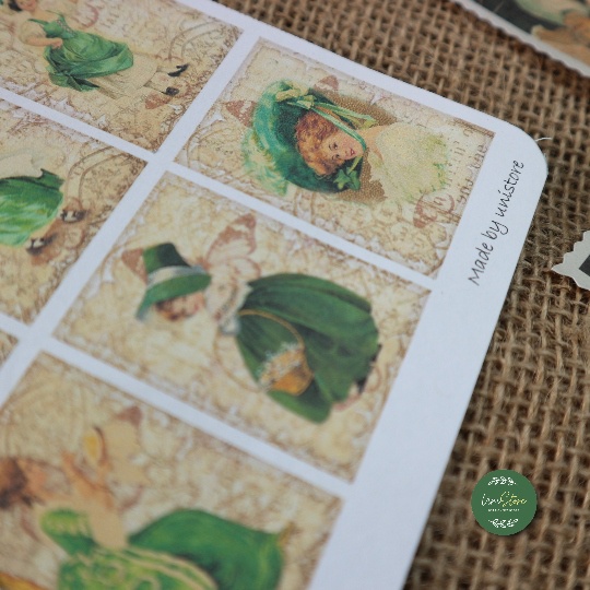 Sticker sheet patrick junk journal  - hình dán, trang trí sổ nhật kí, sổ tay | Bullet journal sticker - uni027