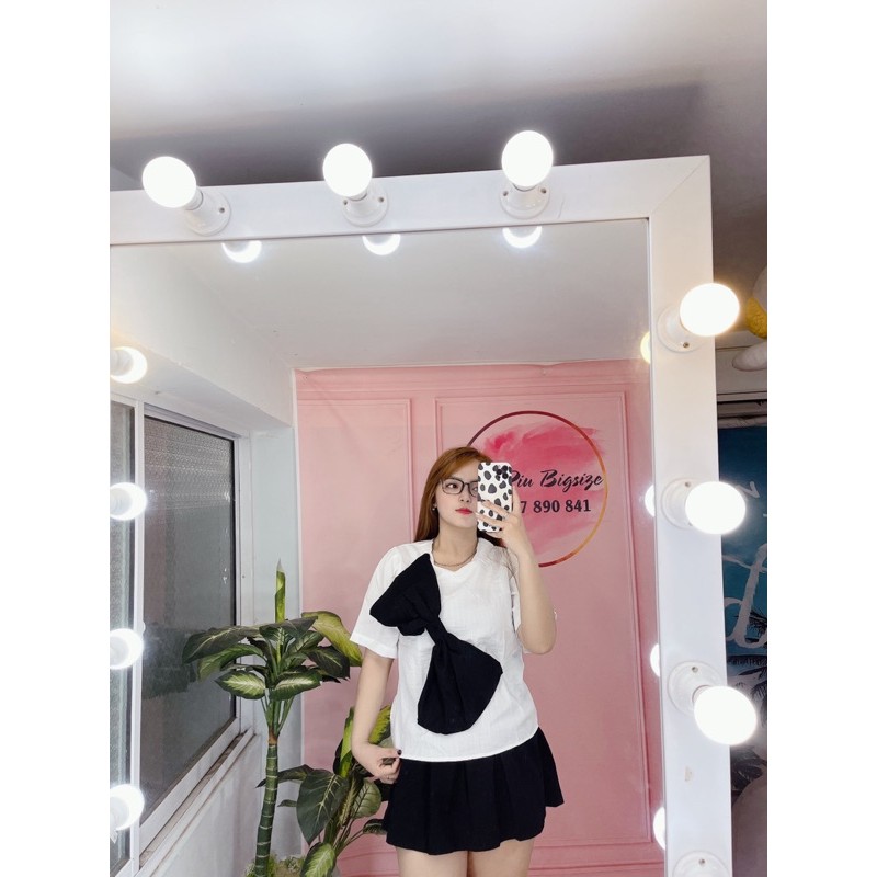 Áo kiểu bigsize ❤️ 𝐇𝐈̀𝐍𝐇 𝐓𝐇𝐀̣̂𝐓❤️ nơ siêu to chất bao đep (có size )