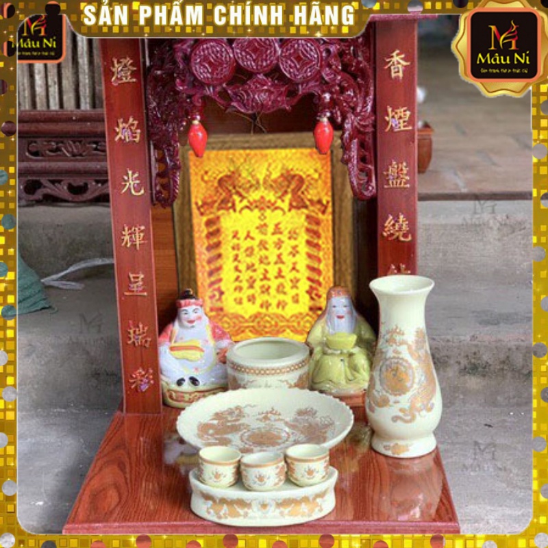 BÀI VỊ ĐÈN SÁNG THỜ THẦN TÀI THỔ ĐỊA buôn may bán đắt - tranh trúc chỉ in MÂU NI