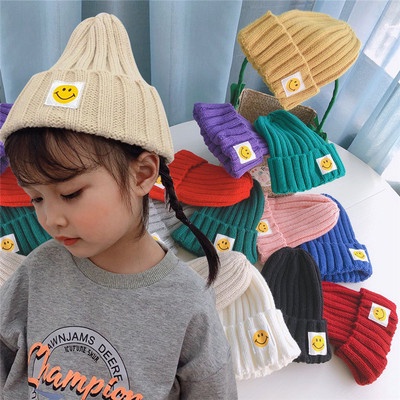 Mũ beanie dệt kim co giãn giữ ấm thời trang mùa đông cho bé