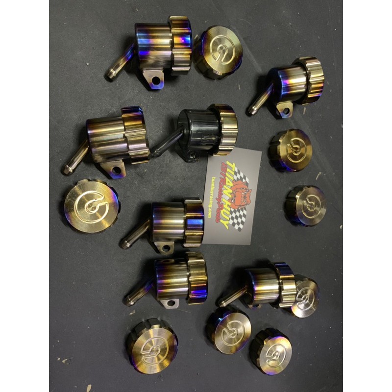 Bình dầu titanium xài cho cùm tay rời , bình dầu rời thông dụng mọi loại xe có ben dầu thắng sau