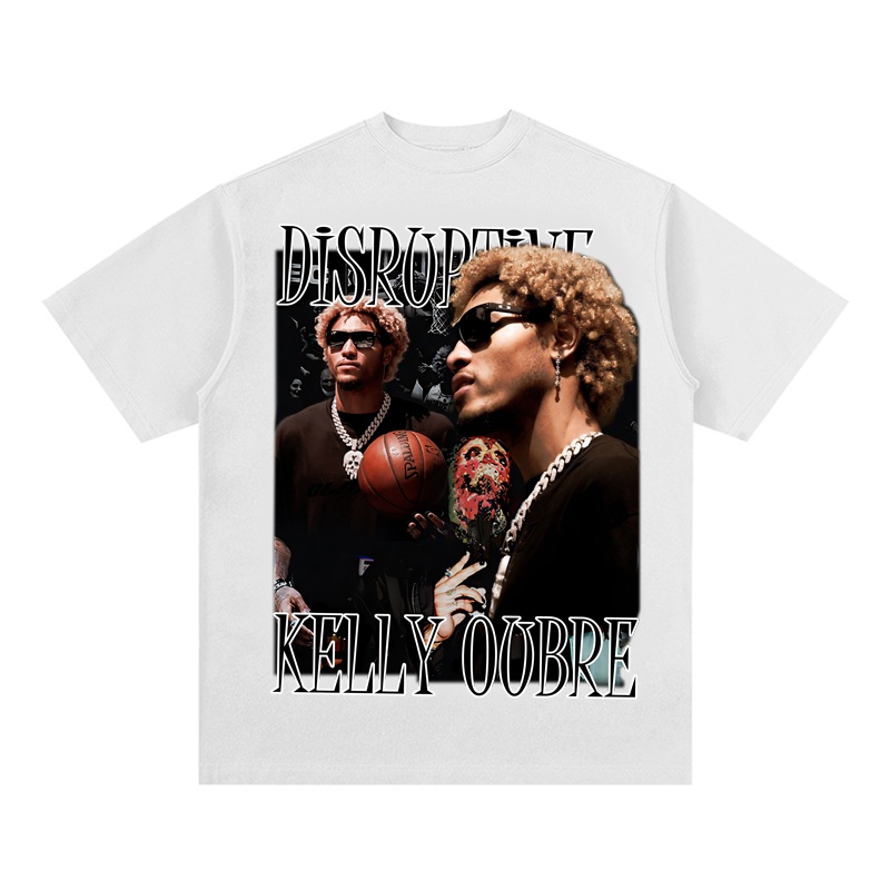 Áo Thun Vintage Kelly Oubre Jr. Tay Lỡ Unisex - Đen/Trắng Cổ Tròn | Blackwork