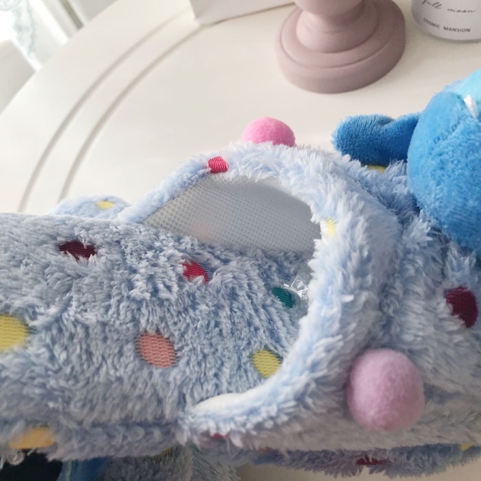 Dép bông vải lông đính chú Stitch nhồi bông đáng yêu dành cho mang trong nhà