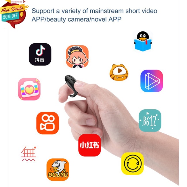 【COD】Nhẫn Tiktok Bluetooth Điều Khiển Từ Xa Hỗ Trợ Chụp Ảnh Selfie Cho Điện Thoại Di Động