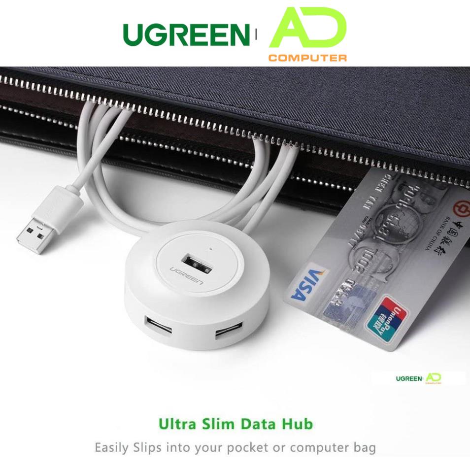 Hub USB 2.0 4 cổng tốc độ cao chính hãng UGREEN CR106 - Hàng phân phối chính hãng - Bảo hành 18 tháng