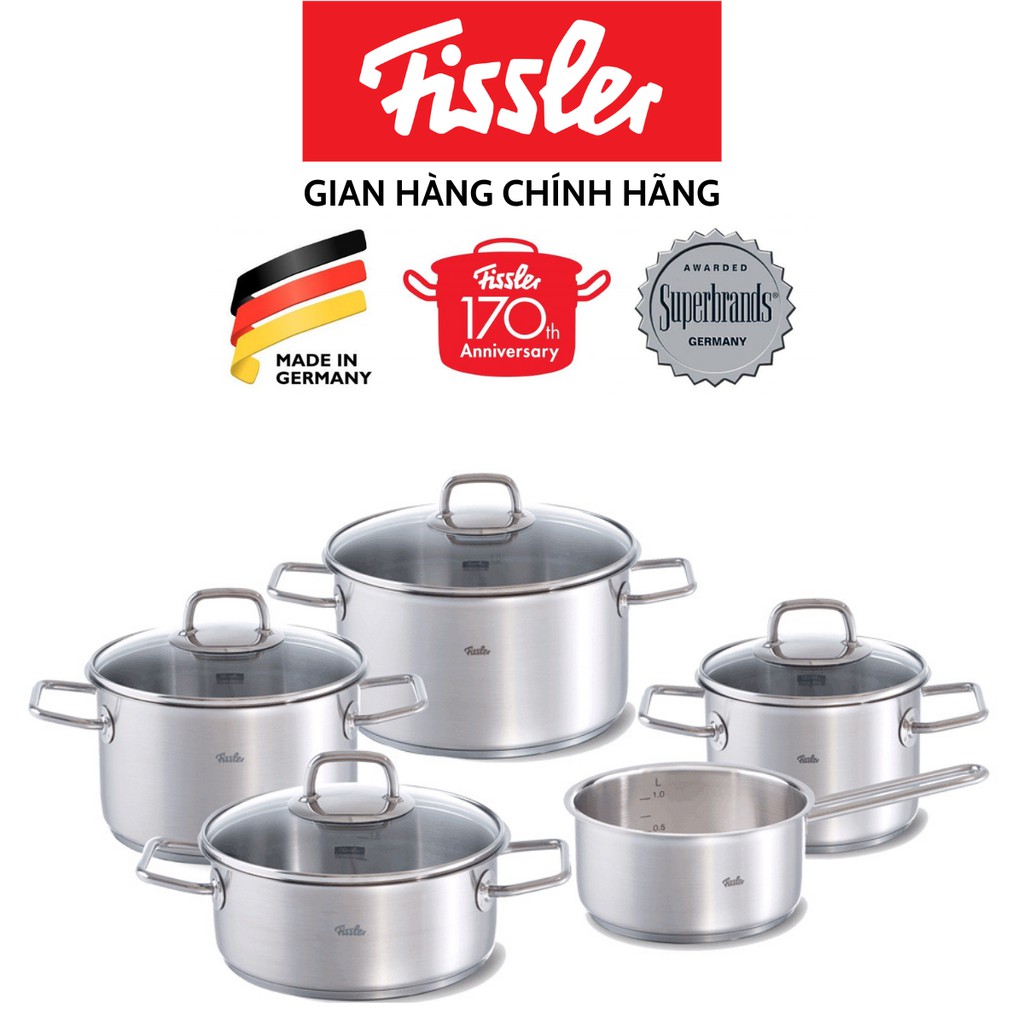 [Sx tại Đức] Bộ nồi inox cao cấp Fissler Viseo 5 món - Hàng chính hãng