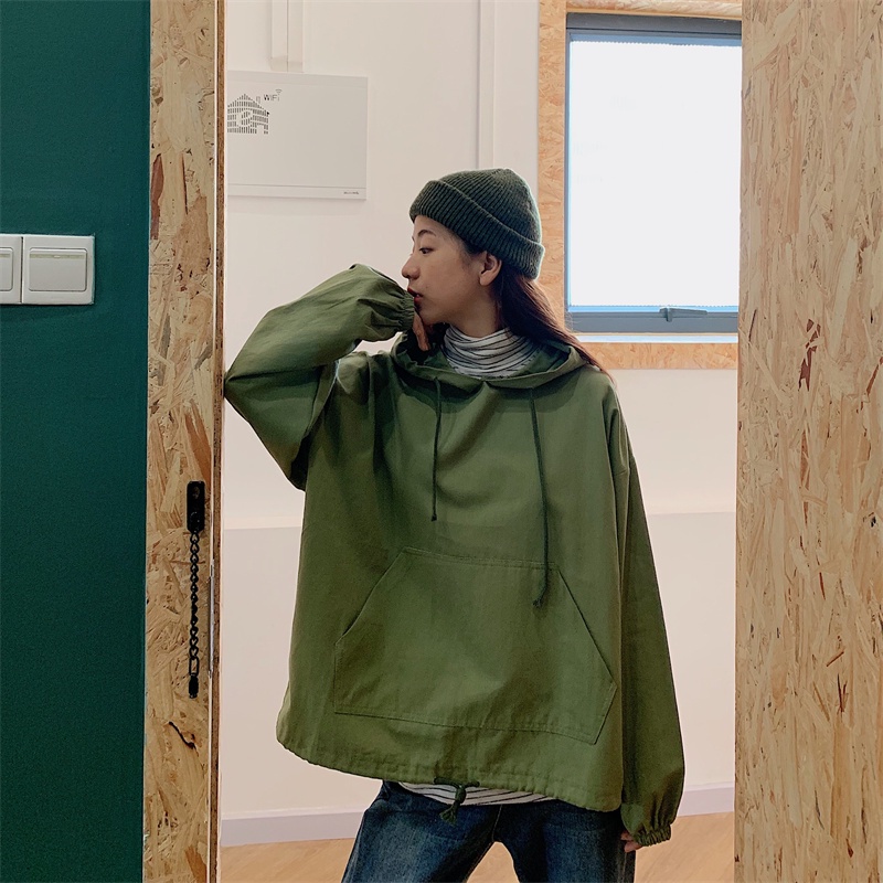 SUXI Áo Hoodie Thể Thao Màu Sắc Đơn Giản Dáng Suông Dễ Phối Đồ Thời Trang Xuân Thu Phong Cách Hàn Quốc Cho Nữ