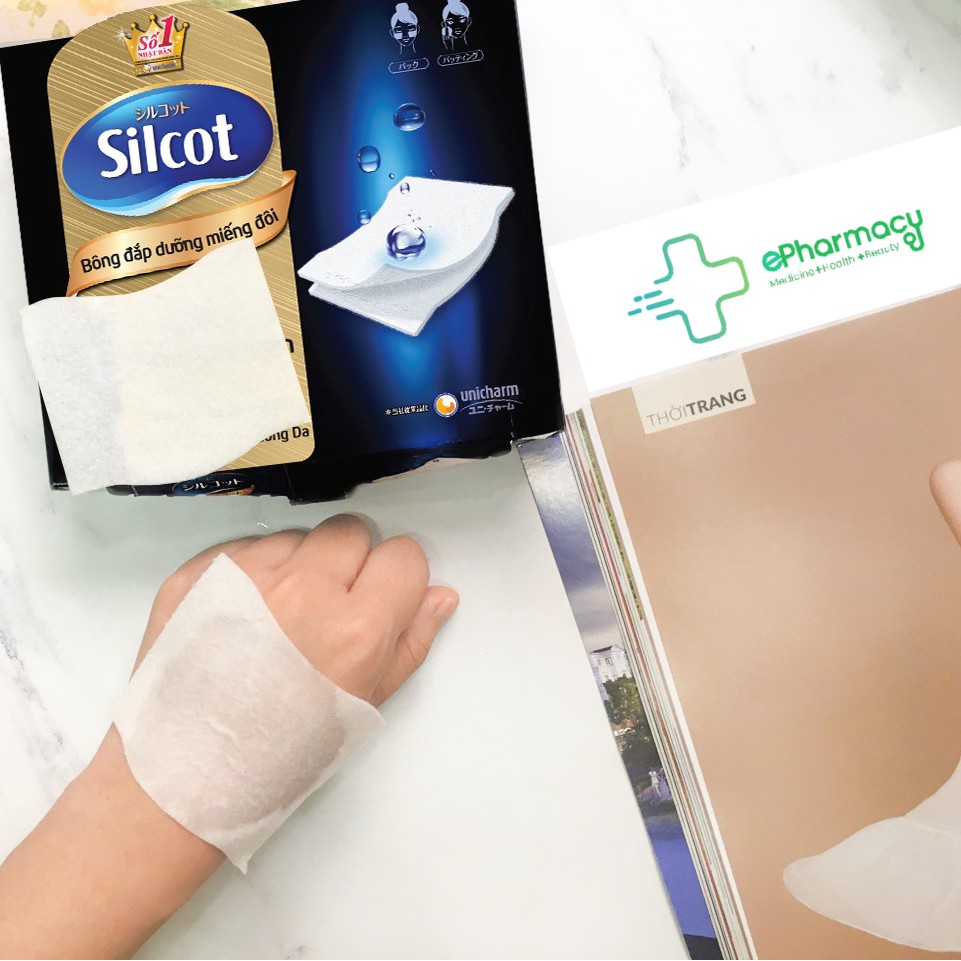 Silcot miếng đôi 40 miếng - Bông đắp lotion dưỡng, tẩy trang Silcot 40 miếng (đôi)/hộp