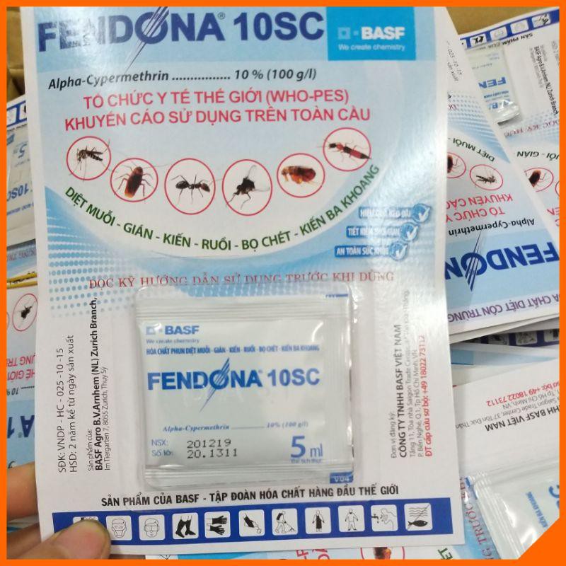 Thuốc diệt - Muỗi, Gián, Kiến Côn trùng Hiệu quả tức thì- Gói FENDONA 10SC 5ml