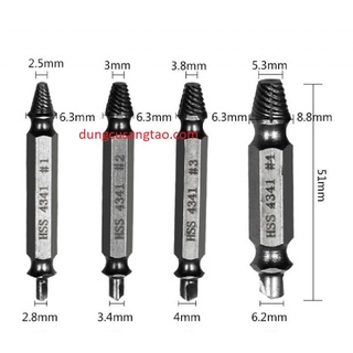 Bộ tool vặn ốc gãy, lấy ốc bị gãy / tà đầu