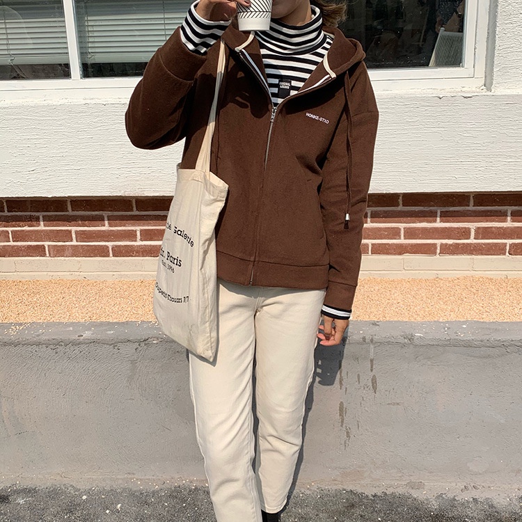 Áo Khoác Jacket Nỉ nữ Thu Đông Ulzzang Hàn Quốc Áo Khoác Nữ Cao cấp Thời trang