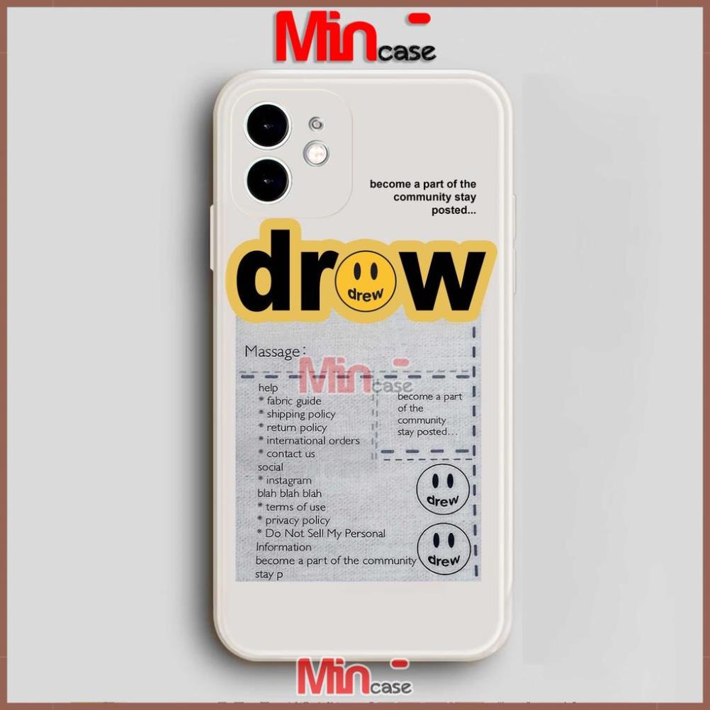 Ốp lưng iPhone Drew cạnh viền vuông silicon mềm dẻo cho iphone 6/6s/7/8/X/XS/XR/11/12/13 Pro Plus Max cute dễ thương đẹp