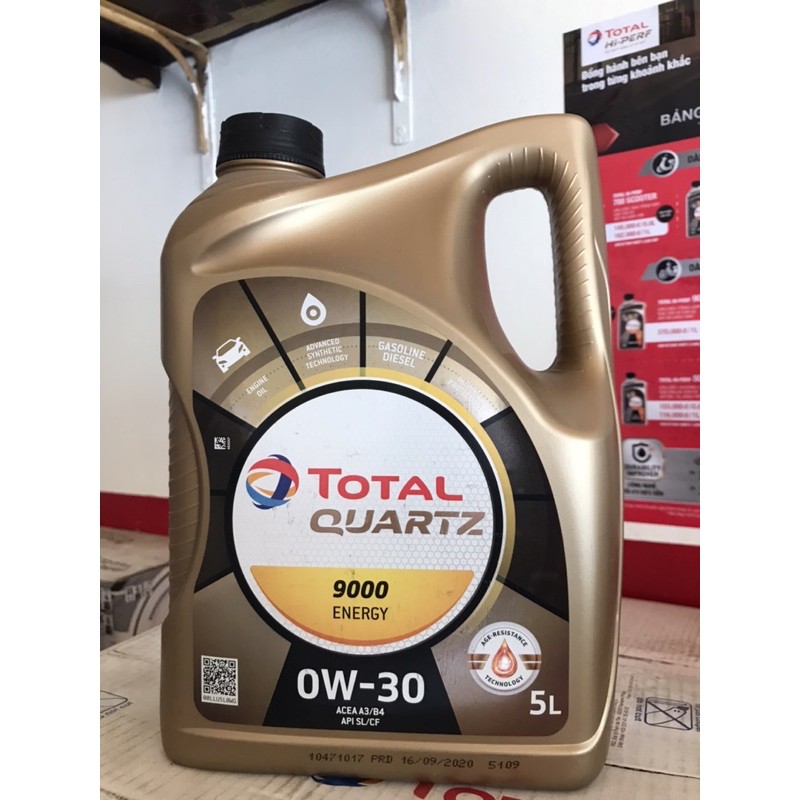 Dầu Nhớt Total Quartz 9000 0w30 5L. 0988455875