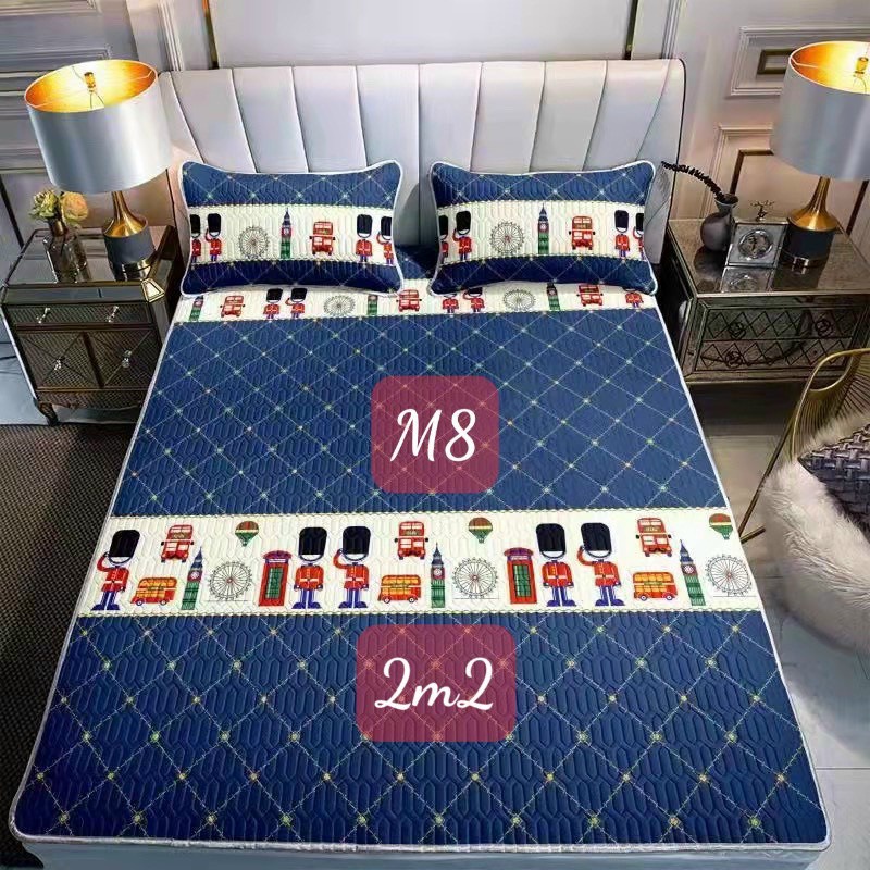 HOT HÈ 2022 - CHIẾU ĐIỀU HÒA 2M * 2M2 TENCEL LATEX CAO SU NON in 3D siêu mát tặng kèm 2 vỏ gối ( Kèm 1 vỏ ôm cotton)