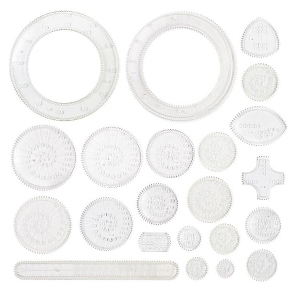 Set 22 khuôn vẽ hình bánh răng đa năng sáng tạo dành cho học sinh