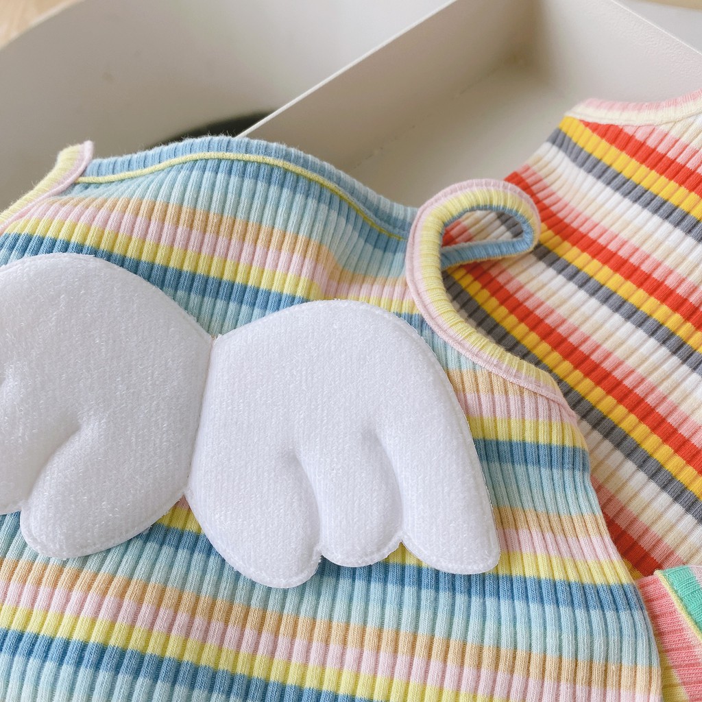 Bộ áo liền body romper 2 dây trẻ sơ sinh cực đáng yêu thoáng mát cho bé từ 0 - 2 tuổi