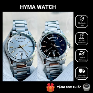 Đồng hồ nam sang trọng Casio MTP 1370D Dây thép mặt Đen - Trắng chống nước 5ATM Bảo hành 1 năm Hyma watch
