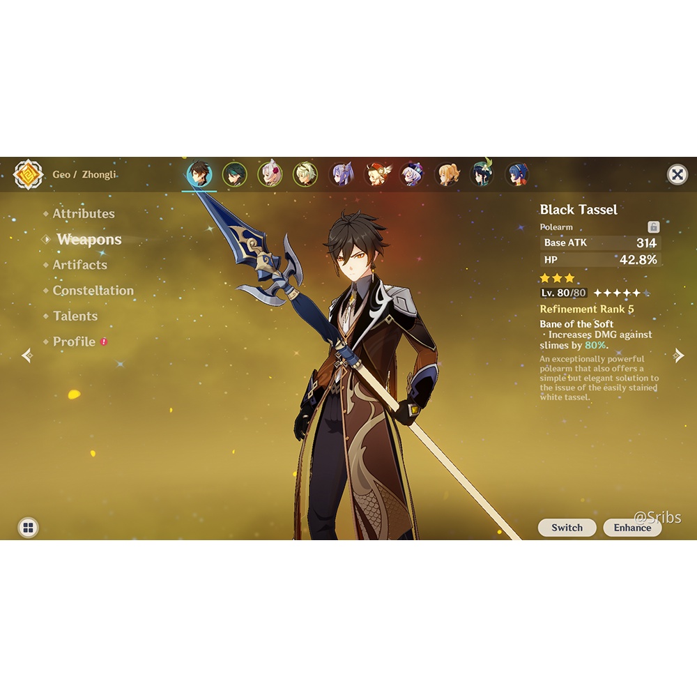 [ Tặng đế ][ 21cm ] Mô hình móc khóa Hắc Ảnh thương - Genshin Impact - Baystore