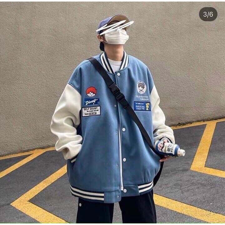 [ HCM]ÁO KHOÁC NỈ BOMBER THỜI TRANG HÀN QUỐC FORM RỘNG CỔ TRÒN HOTTREND CHO CÁC BẠN TRẺ