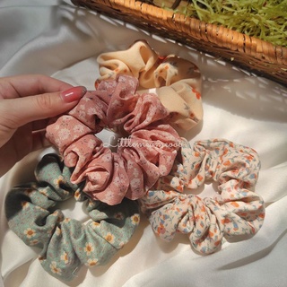 Dây cột tóc Vintage hoa nhí - Scrunchies hoa nhí Vintage/ Dây cột tóc cho người lớn tuổi