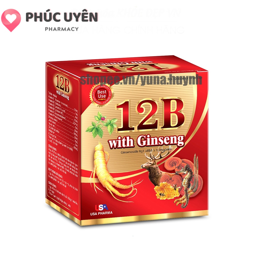 Vitamin tổng hợp 12B GINSENG tăng sức đề kháng, bồi bổ cơ thể- Hộp 100 viên