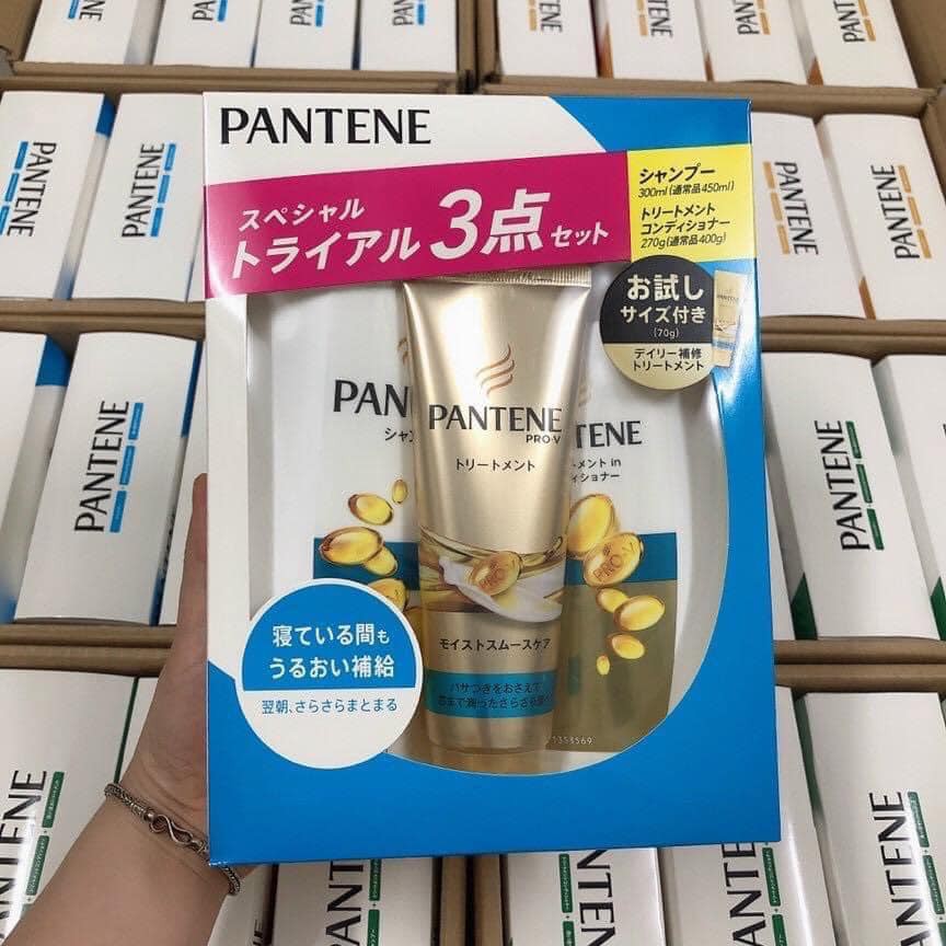 Dầu gội Pantene Nhật màu Vàng và Xanh dương, xanh lá cây Set 3 (Gội, Xả, Xịt Dưỡng)