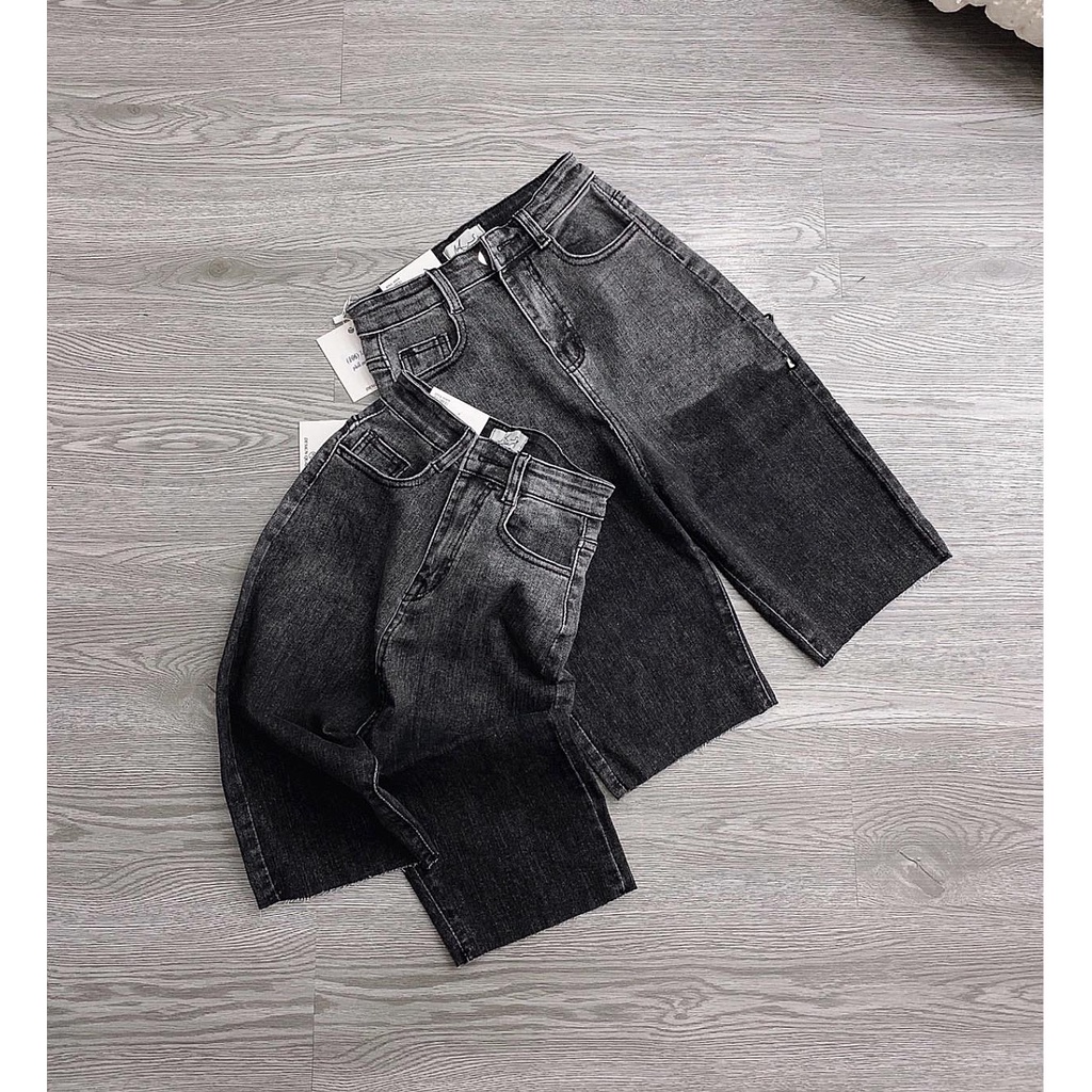 QUẦN JEANS NGỐ SKINNY GIÃN LỬNG NỮ LOANG MÀU XÁM LAI TUA CO GIÃN TÔN DÁNG VẢI MỀM MỊN CAO CẤP NITIQC