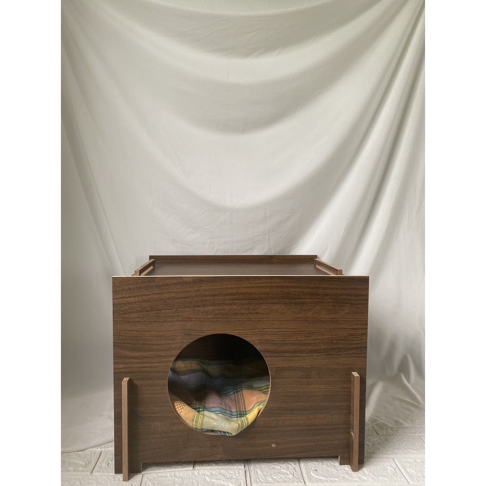 Nhà gỗ cho mèo Pet house Gỗ MDF 9mm Phủ melamin màu