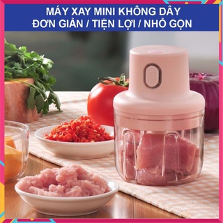 Máy Xay Mini Sạc Điện, Có Cổng Sạc Usb, Xay Hành, Tỏi, Rau Củ Quả  dung tích 250ml  tiện lợi