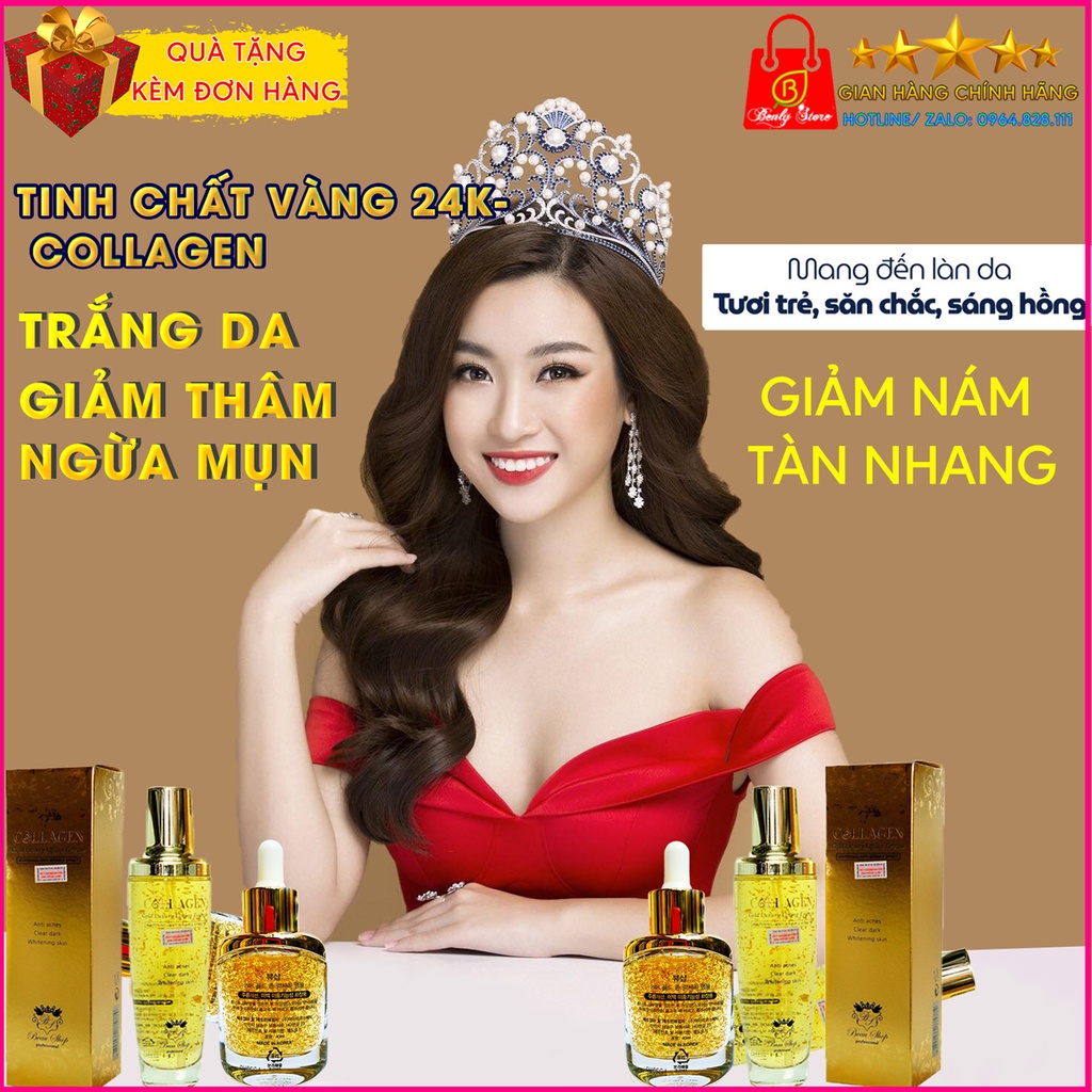 Tinh chất vàng 24k collagen trắng da và ngăn ngừa mụn-24k Gold Zone Luxury Ampoule- Collagen Gold Luxury -Beau Shop