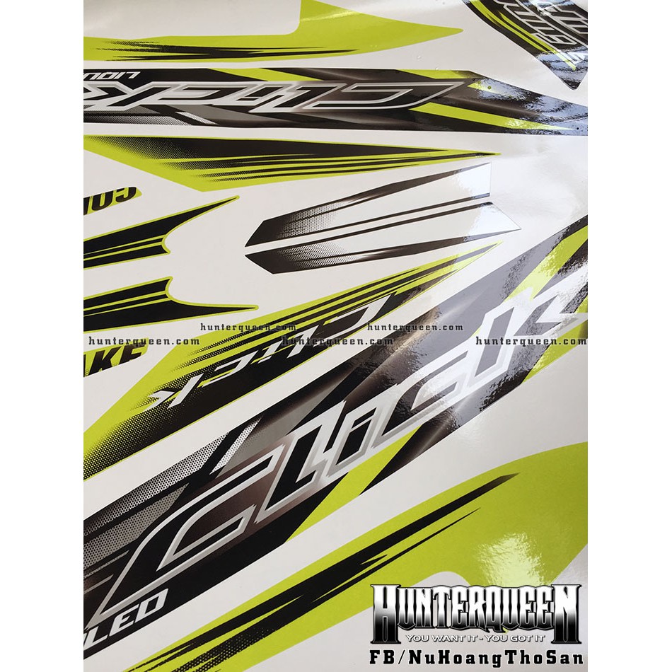 Tem rời xe Click 110 đen - vàng chanh